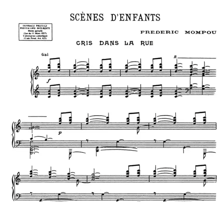 Frederic Mompou - Scenes Denfants For Piano Book