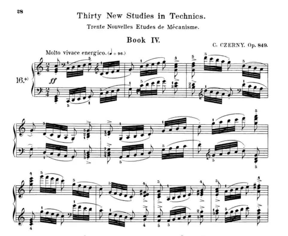 Carl Czerny - 30 New Studies in Technics Op. 849 Piano Book