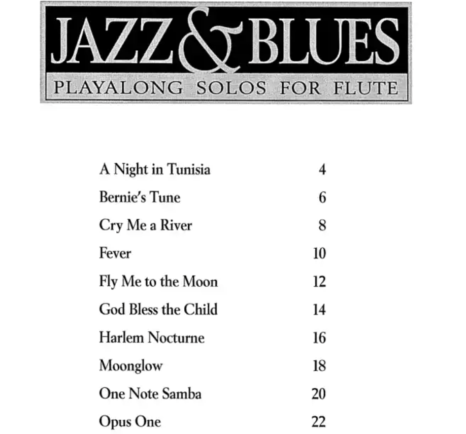 Jazz & Blues Play Along Solos For Flute Book/Ola