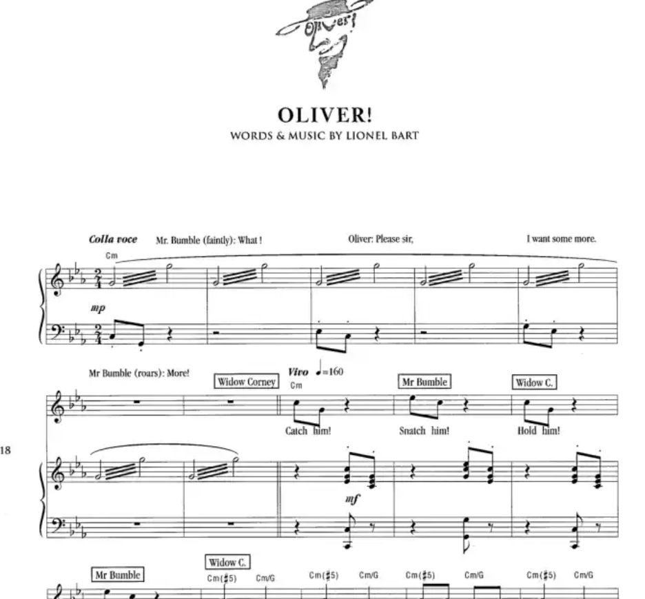 Oliver - The Musical Vocal Selections PVG Songbook