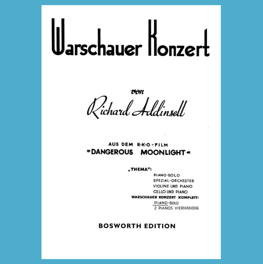 Richard Addinsell - Warsaw Concerto For Piano Solo Book