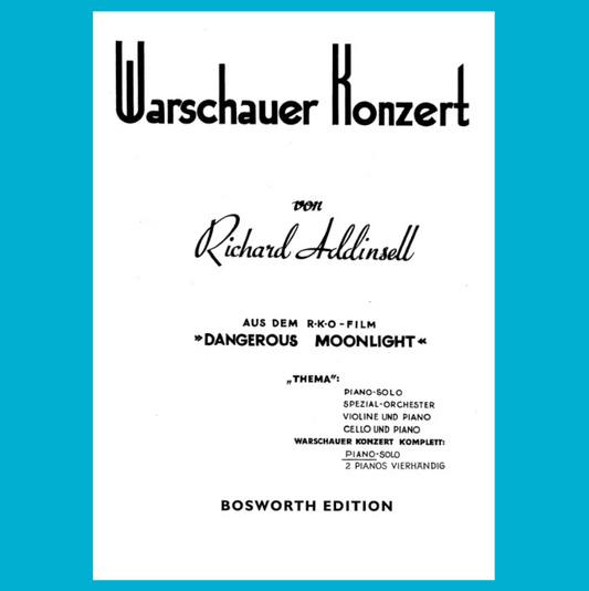 Richard Addinsell - Warsaw Concerto For Piano Solo Book