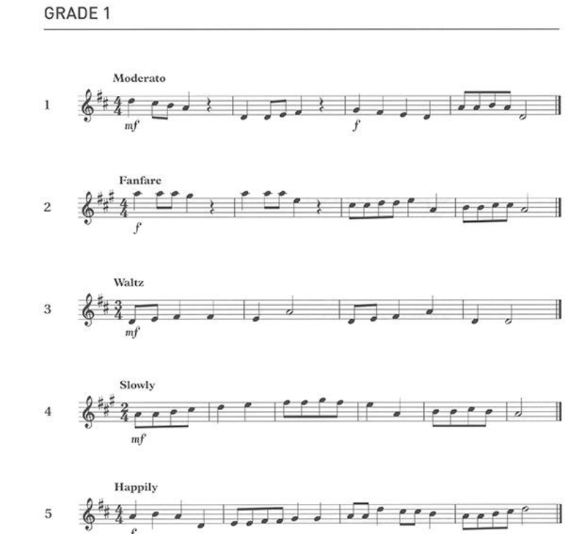 ABRSM Violin Specimen Sight Reading Book Grades 1-5 (2012 Edition)