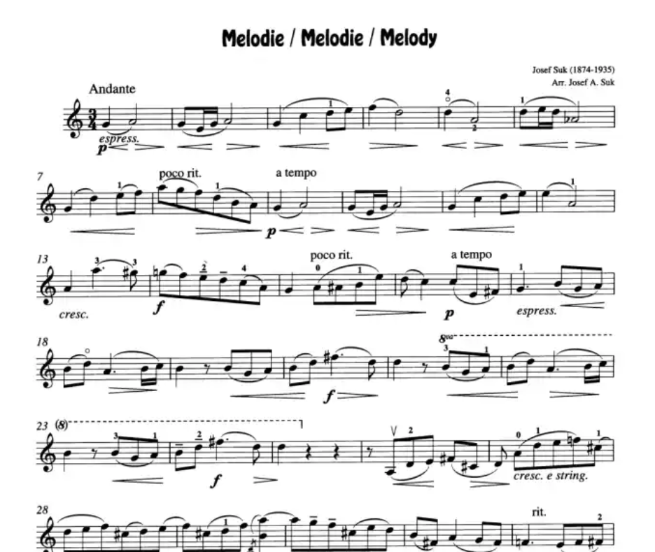 Josef Suk - Compositions for Violin and Piano Book