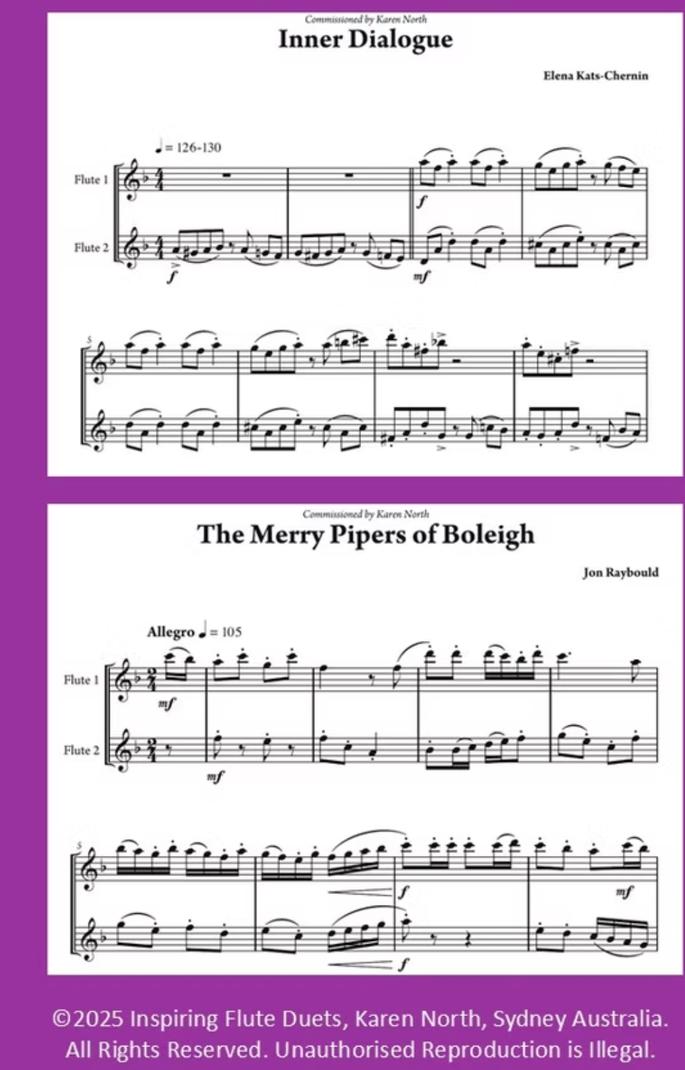 Karen North - Inspiring Flute Duets Book *New