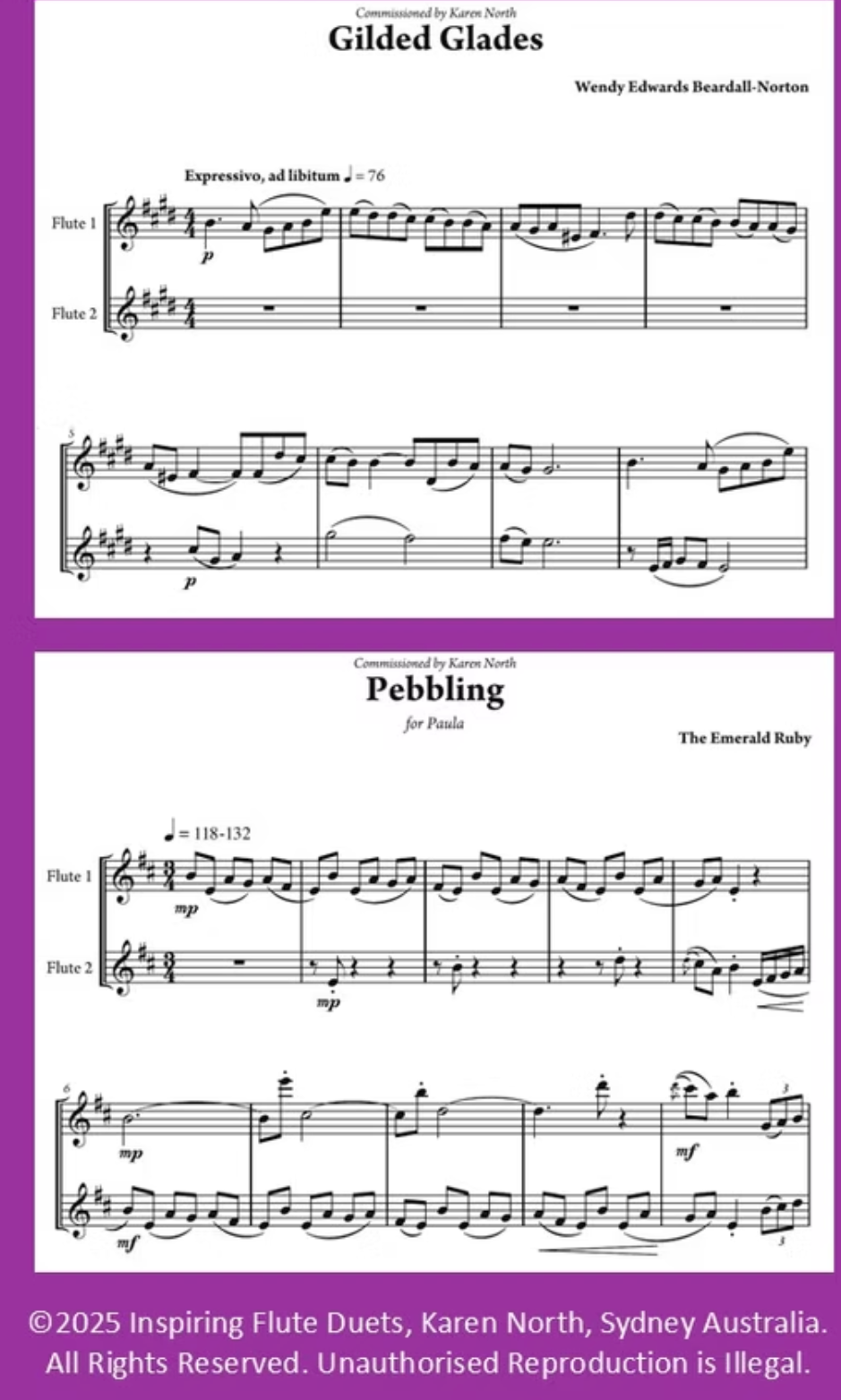 Karen North - Inspiring Flute Duets Book *New