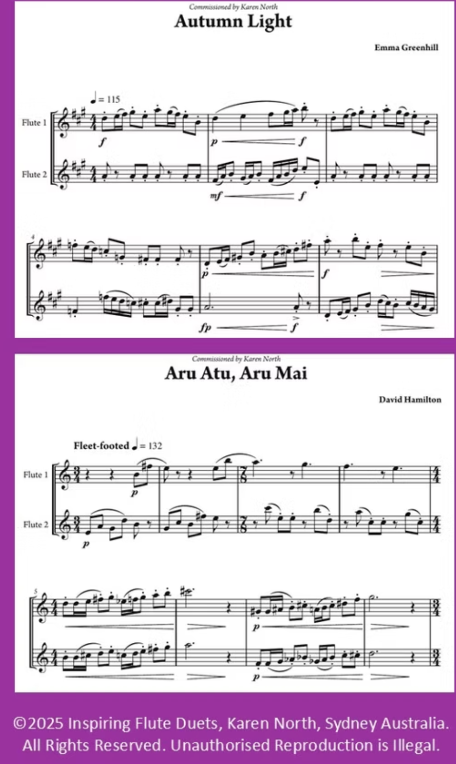 Karen North - Inspiring Flute Duets Book *New