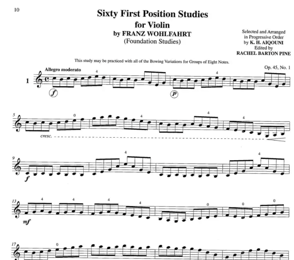 Franz Wohlfahrt - Foundation Studies for the Violin - Book 1 (Book/DVD)