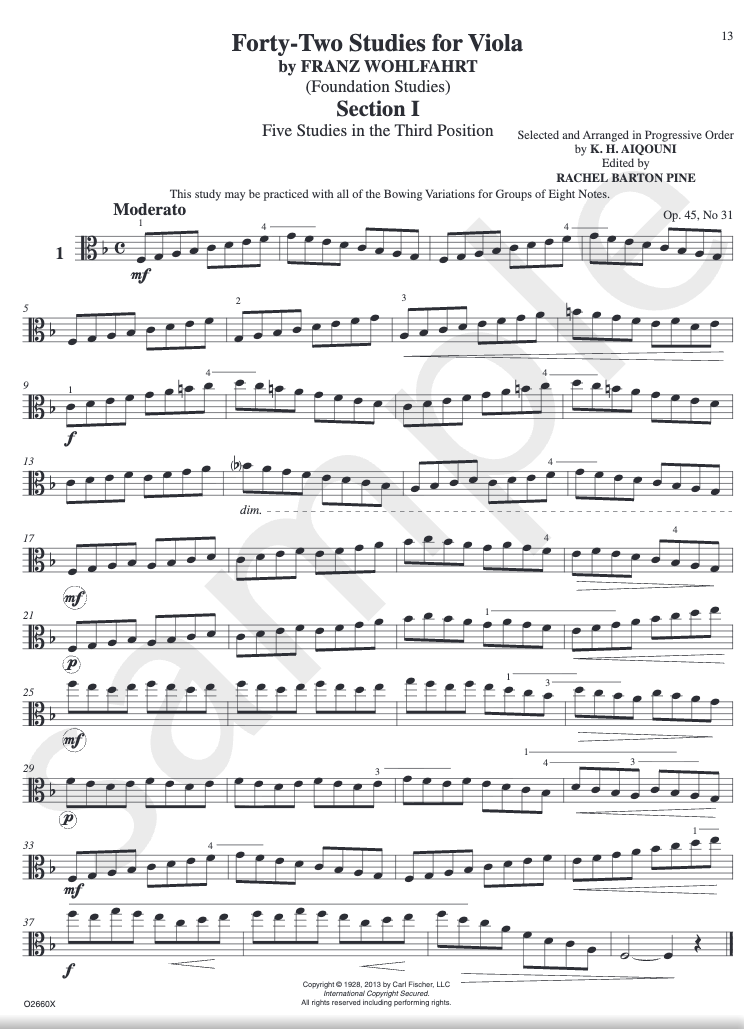 Franz Wohlfahrt - Foundation Studies for the Viola Book 2 (Book/DVD)