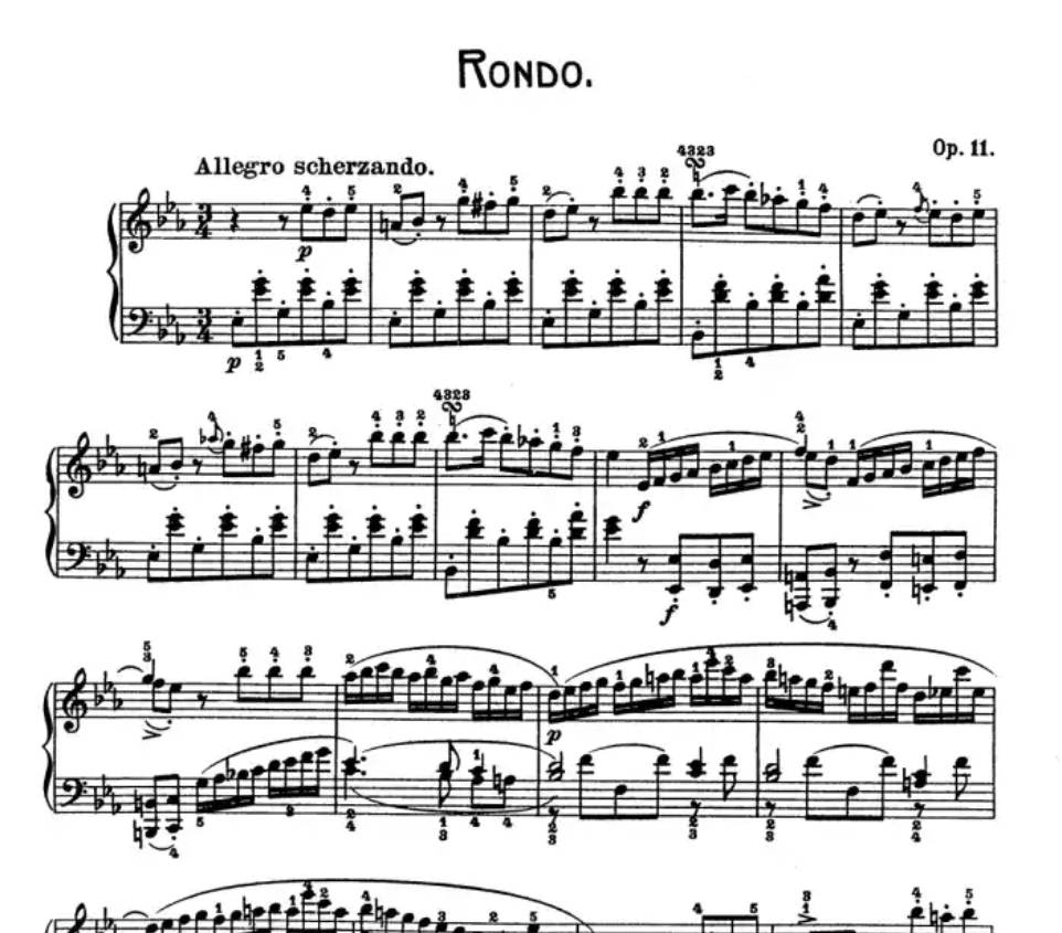 Johann Nepomuk Hummel - Rondo Eb major Op 11 Piano Sheet Music