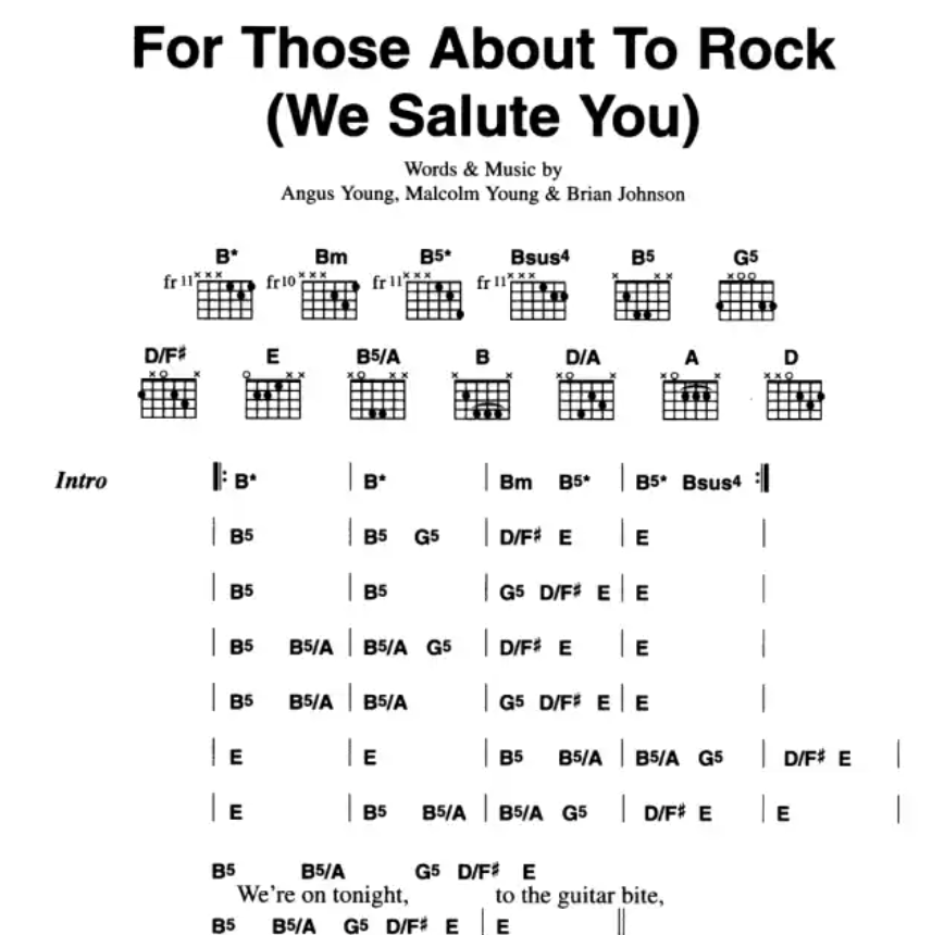 AC/DC Guitar Chord Songbook (17 Hit Songs)