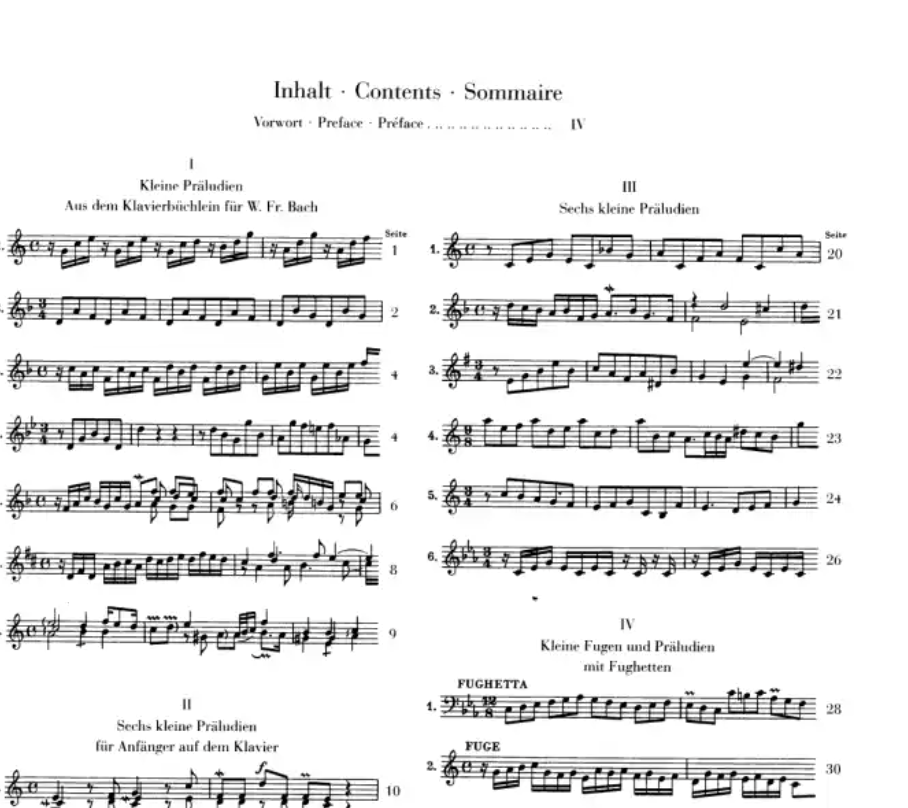 J.S Bach - Little Preludes And Fugues Urtext Book (26 Short Pieces)