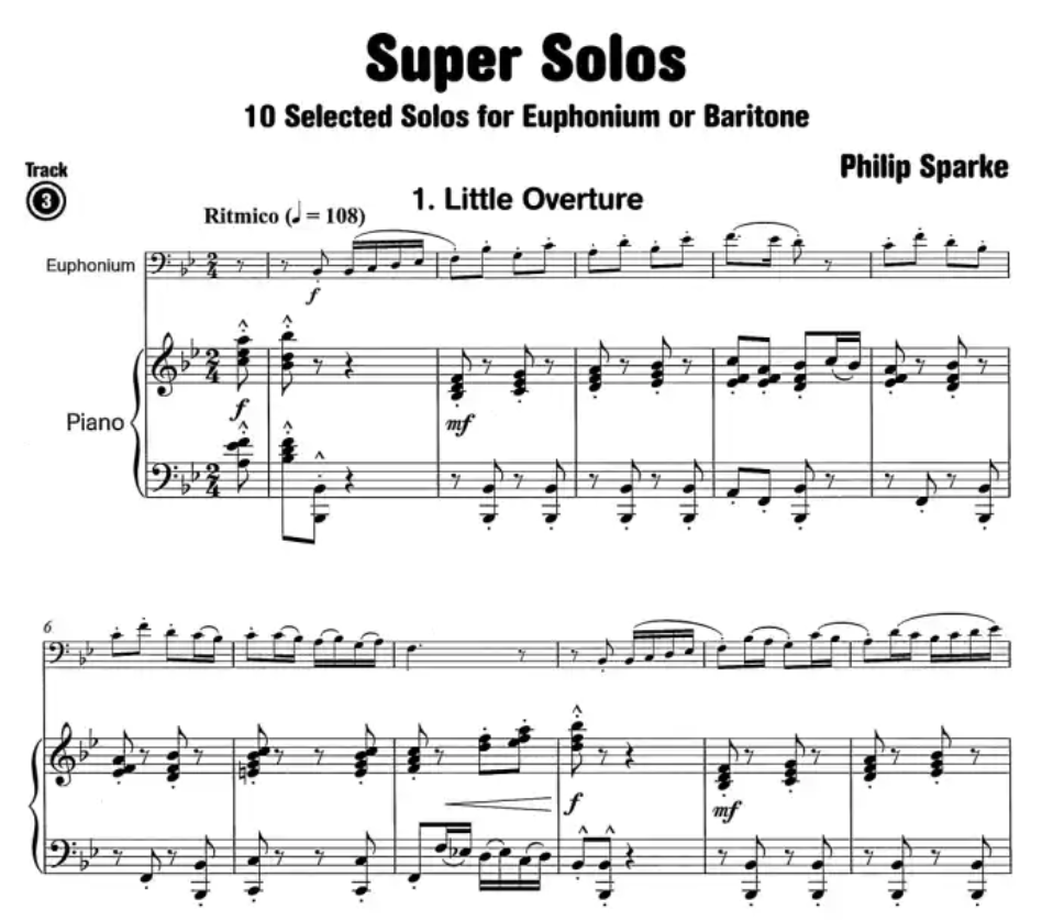 Philip Sparke - Super Solos For Baritone Or Euphonium Book/Ola (10 Pieces)