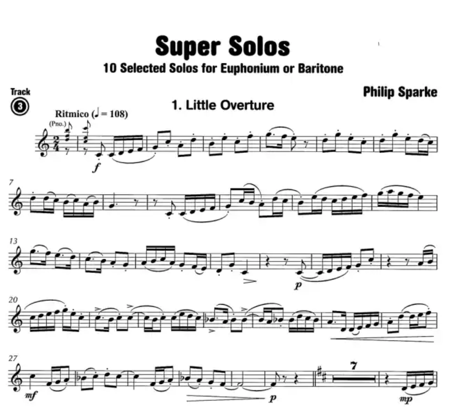 Philip Sparke - Super Solos For Baritone Or Euphonium Book/Ola (10 Pieces)
