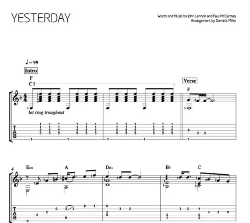 The Beatles Arranged For Guitar Book By Dominic Miller (14 Expressive Solos) - Back in Stock Late January