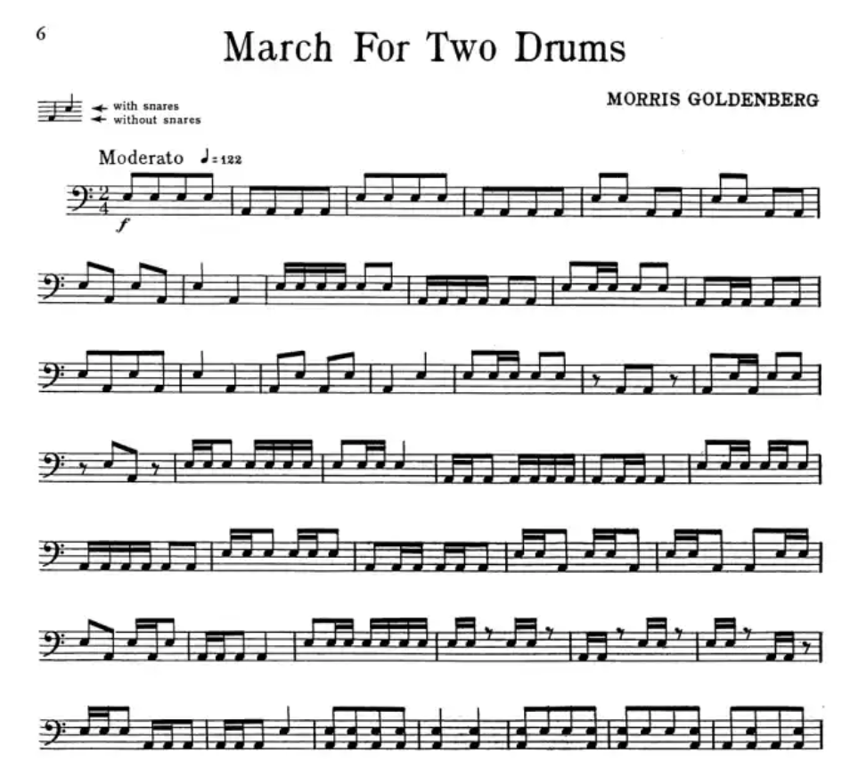 Morris Goldenberg - 12 Progressive Solos For Snare Drum Book