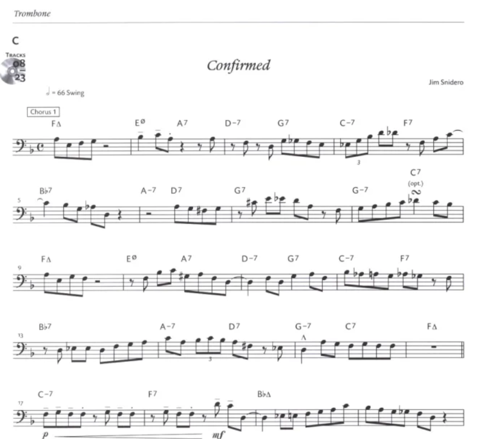 Intermediate Jazz Conception Trombone Book and Audio (15 Solo Etudes)