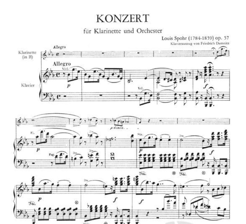 Louis Spohr - Concerto No 2 E Flat Op 57 Clarinet with Piano Accompaniment Book