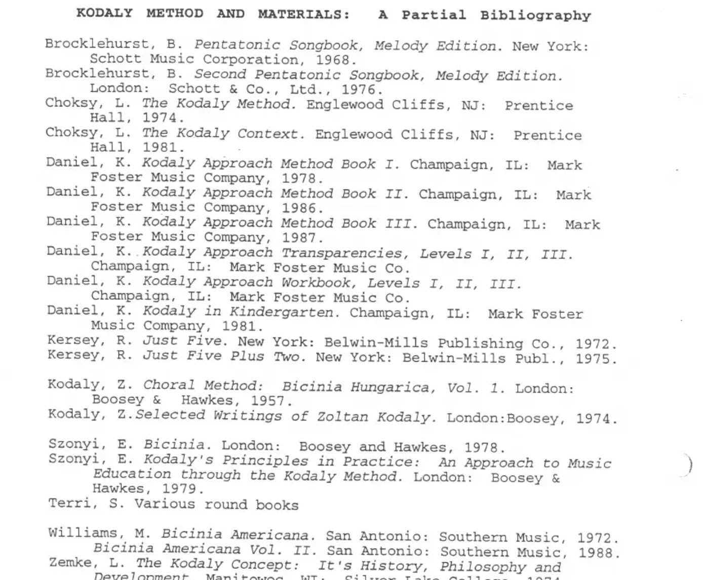 Kodaly In Kindergarten Textbook