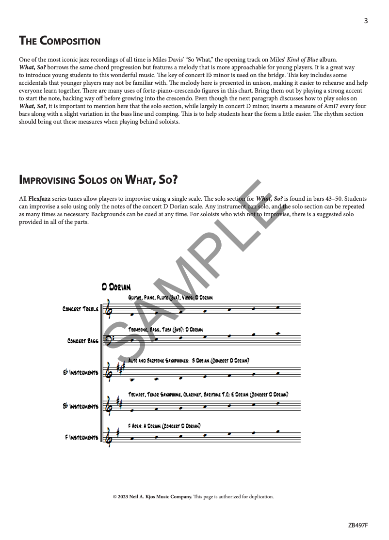 What So? Jazz- Full Conductor Score/Parts