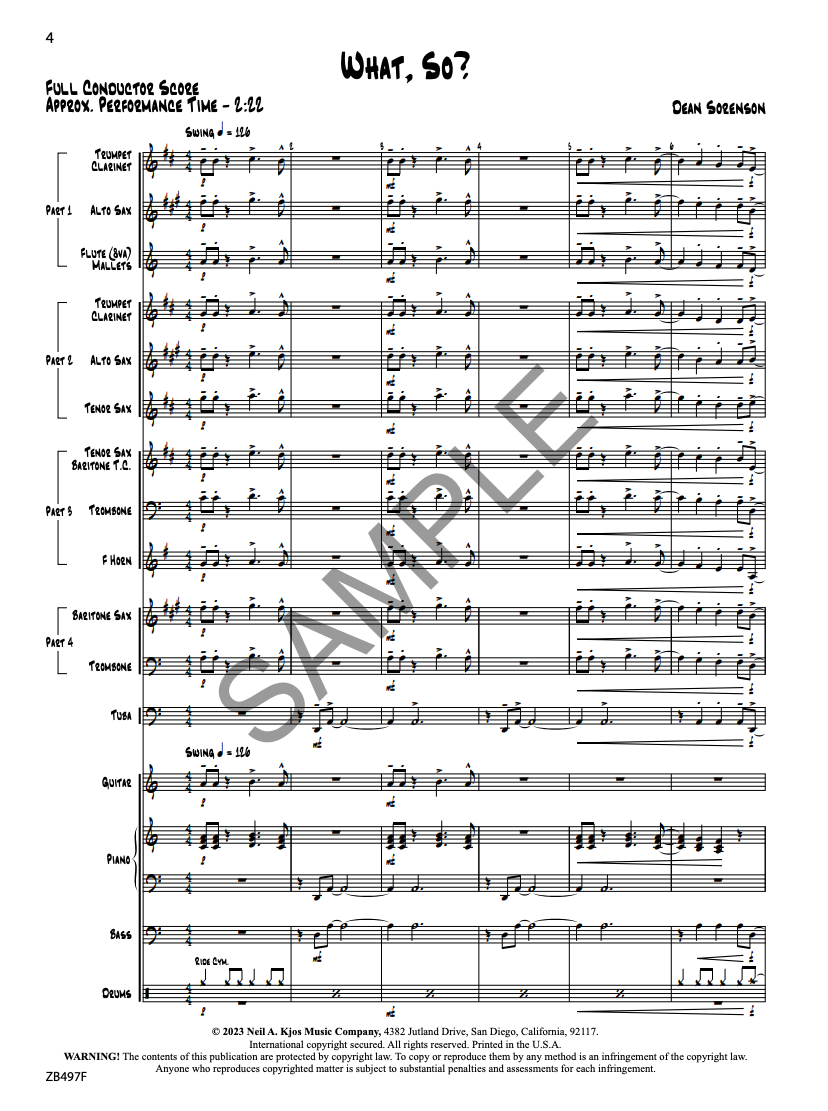 What So? Jazz- Full Conductor Score/Parts
