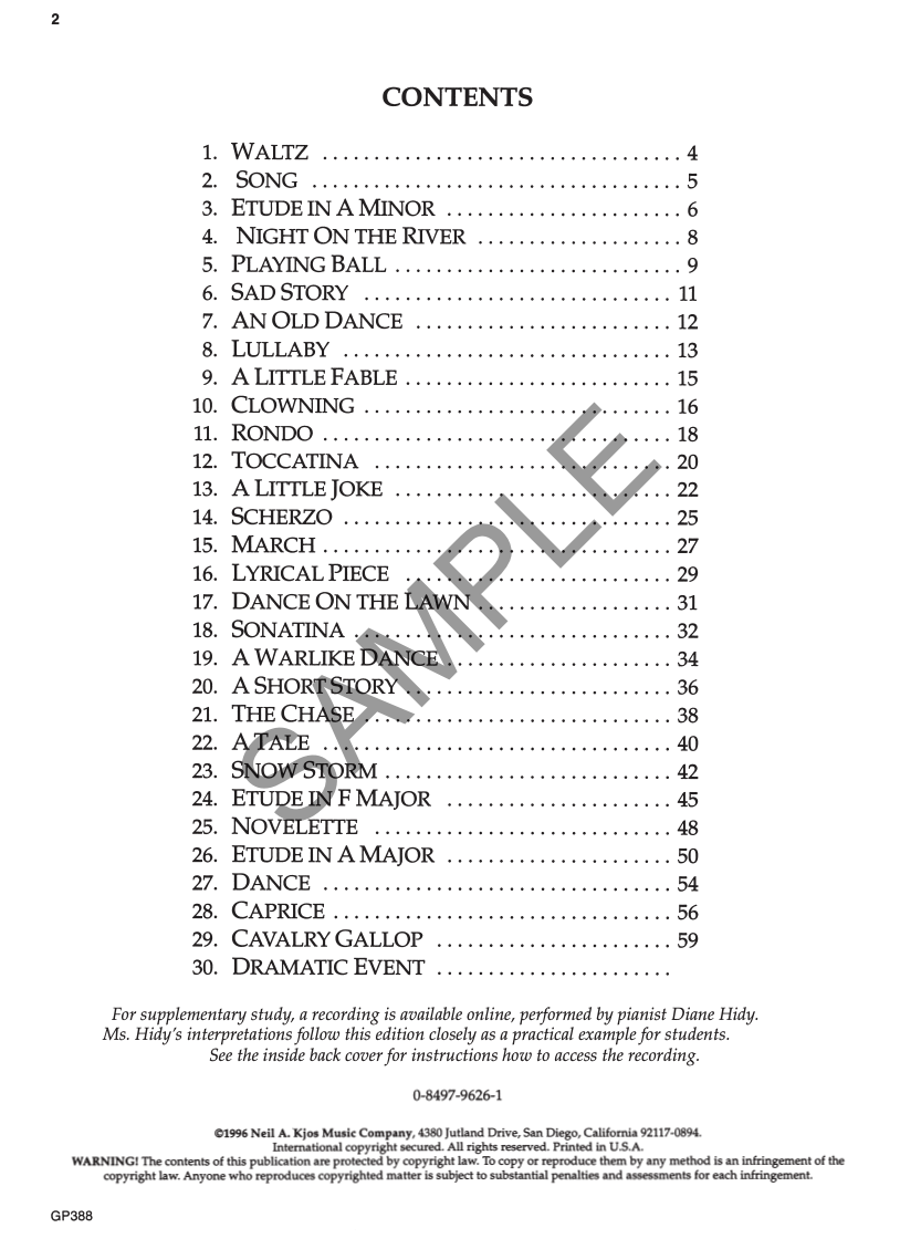 Kabalevsky - 30 Childrens Pieces Op 27 For Piano Book