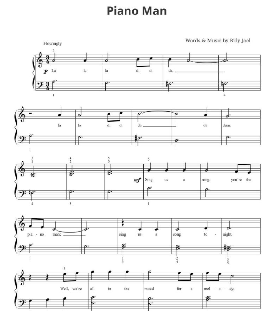 Billy Joel Easy Piano Hits Book (11 Hit Songs)