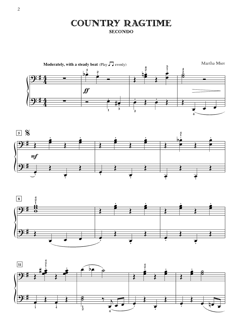 Martha Mier - Jazz Rags & Blues For Two Book 2 - Piano Duet