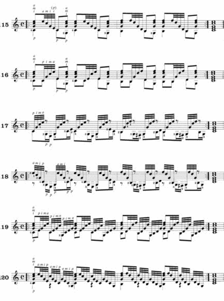 Mauro Giuliani - 120 Right Hand Studies Op 1A For Guitar Book