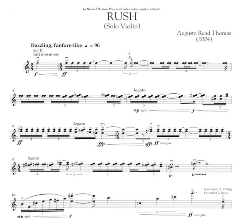 Augusta Read Thomas - Rush for Violin Solo Sheet Music