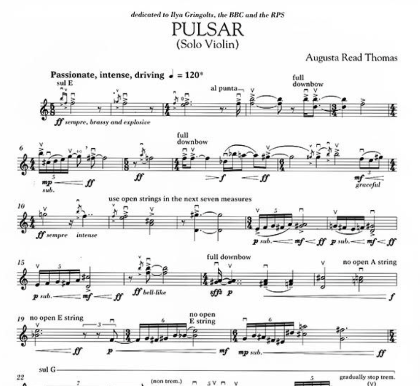 Augusta Read Thomas - Pulsar for Solo Violin Sheet Music