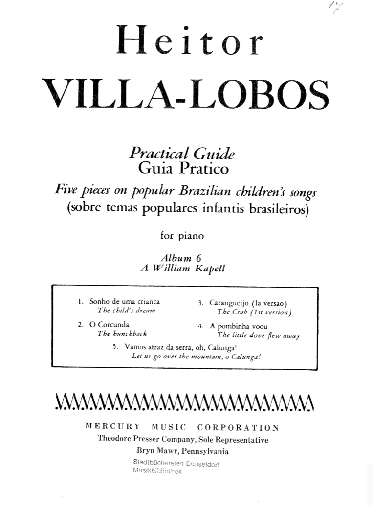 Heitor Villa-Lobos – Ten Pieces on Popular Brazilian Children’s Songs Piano Solo Book