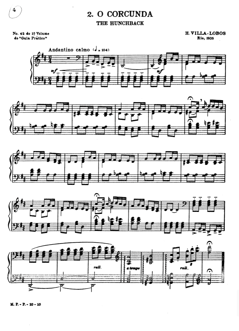 Heitor Villa-Lobos – Ten Pieces on Popular Brazilian Children’s Songs Piano Solo Book