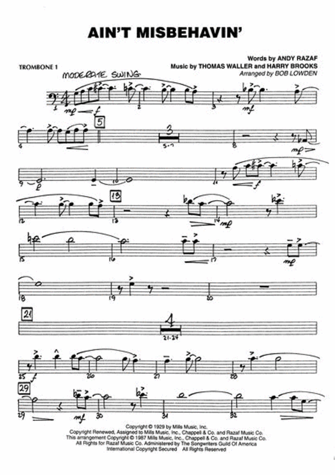 Easy Jazz Favorites - Trombone 1 Book (15 Arrangements)