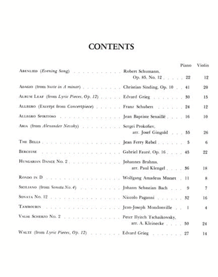 Solos For The Violin Player Violin with Piano Accompaniment Book