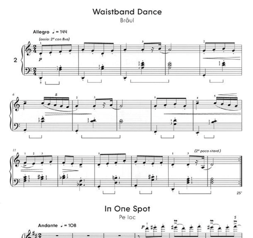 Bela Bartok - Romanian Folk Dances For Piano Book (6 Folk Pieces)