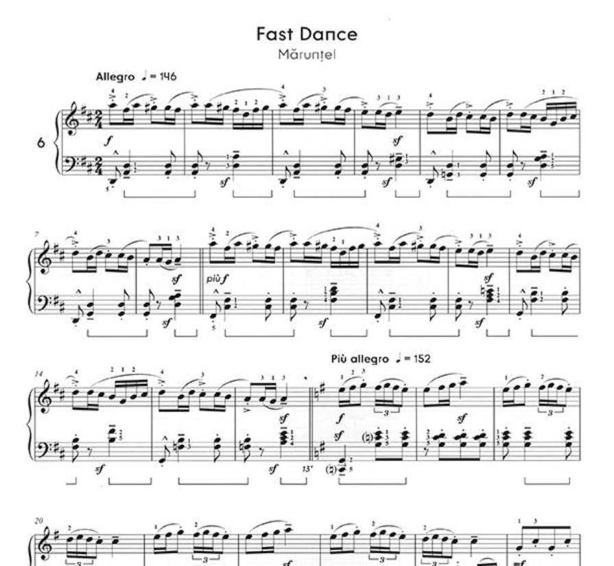 Bela Bartok - Romanian Folk Dances For Piano Book (6 Folk Pieces)
