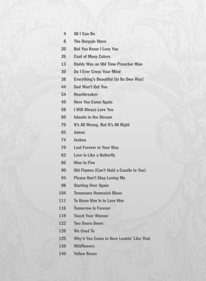 Dolly Parton Greatest Hits Piano/Vocal/Guitar Book (30 Hit Songs)