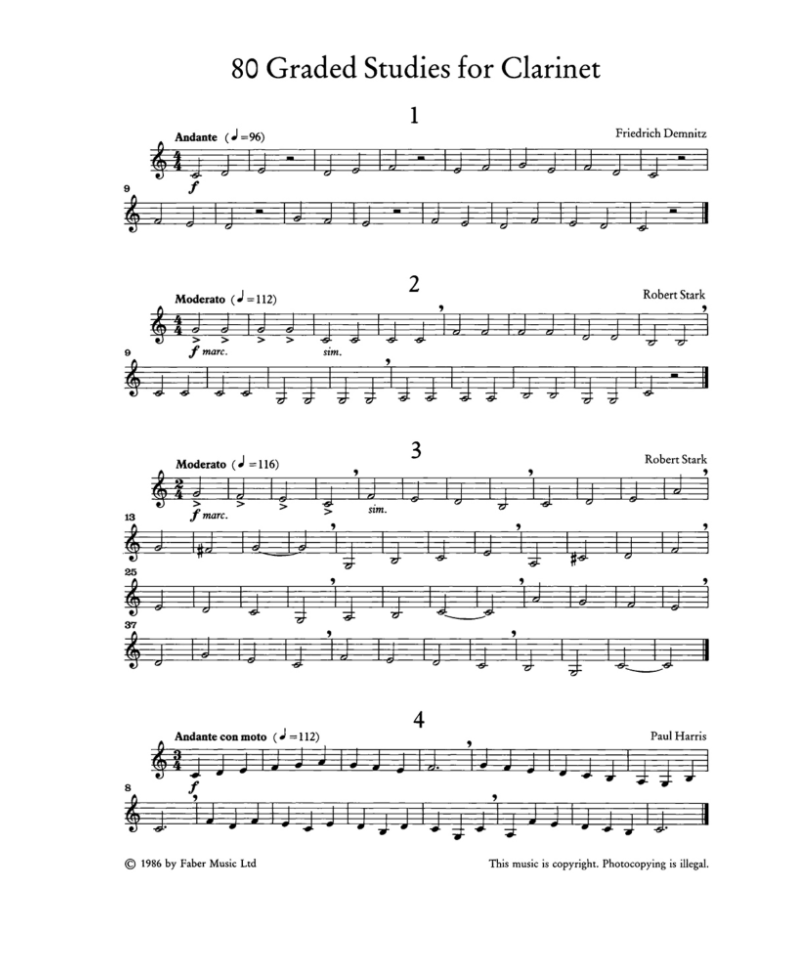80 Graded Studies For Clarinet - Book 1