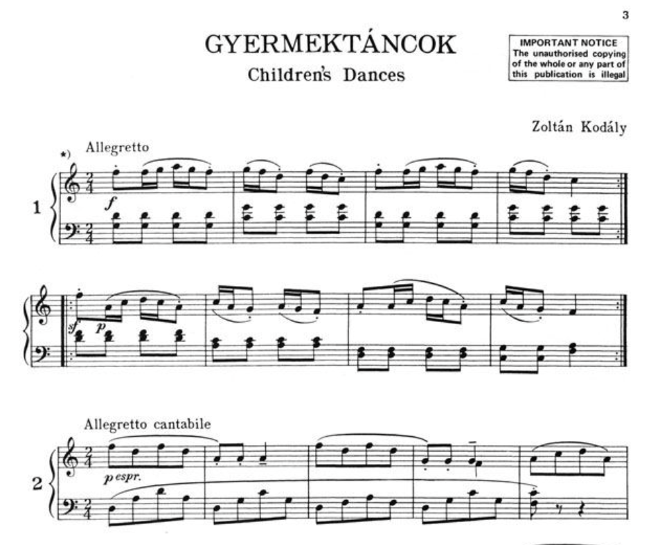 Kodaly - Childrens Dances Piano Book