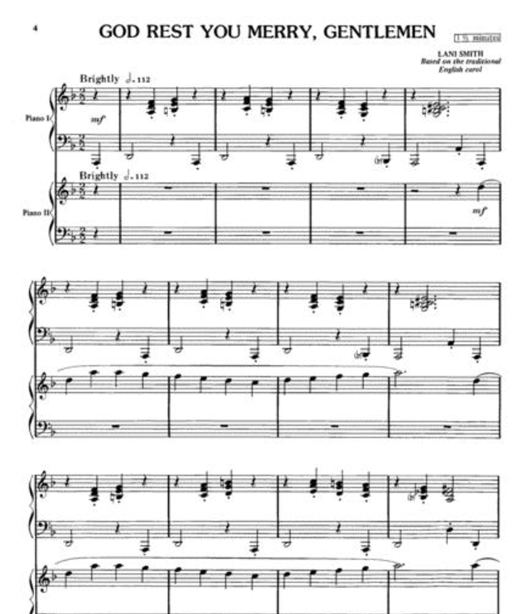 James Mansfield -Christmas Duets For 2 Pianos Book