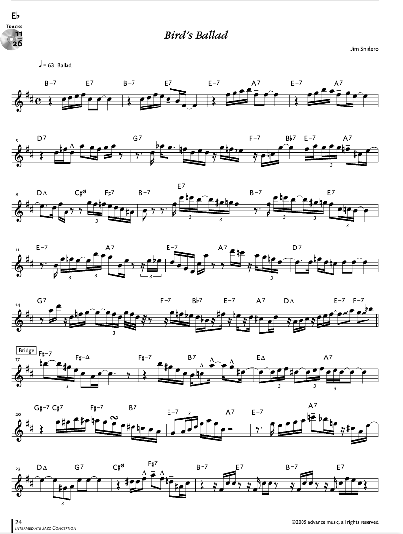 Intermediate Jazz Conception Alto Saxophone Book and Online Audio