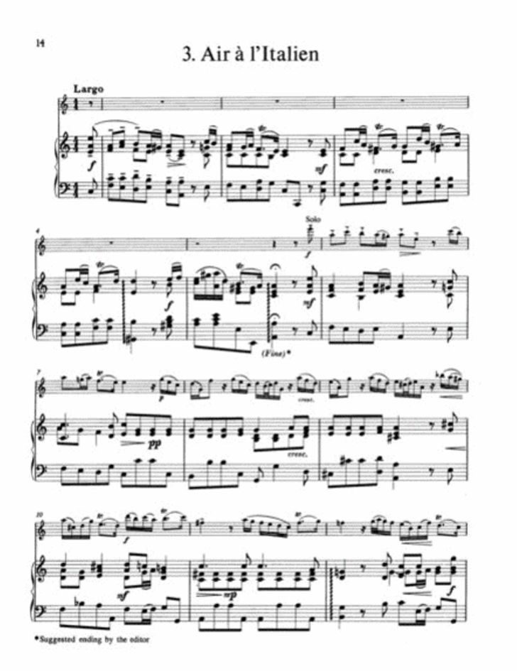 Georg Philipp Telemann - Suite A Minor Flute with Piano Accompaniment Book