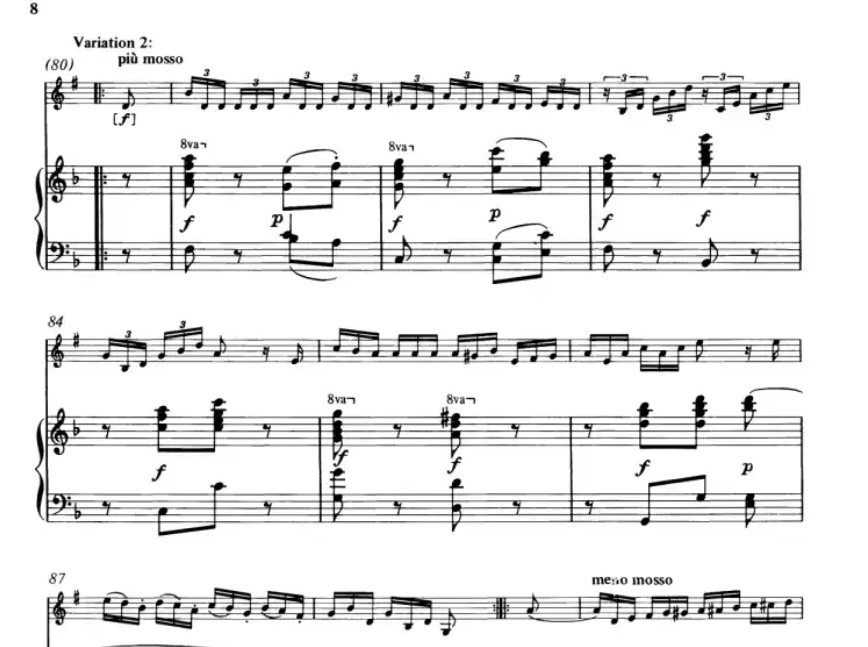 Friedrich Dionysus Weber - Variations in F for Bb Trumpet and Piano Book
