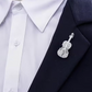 Silver Rhinestone Violin Enamel Pin