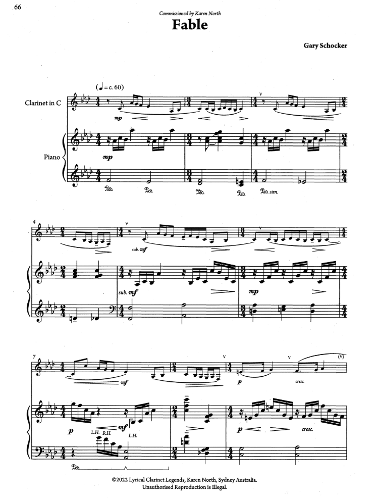 Karen North - Lyrical Clarinet Legends For Clarinet and Piano Book/Audio
