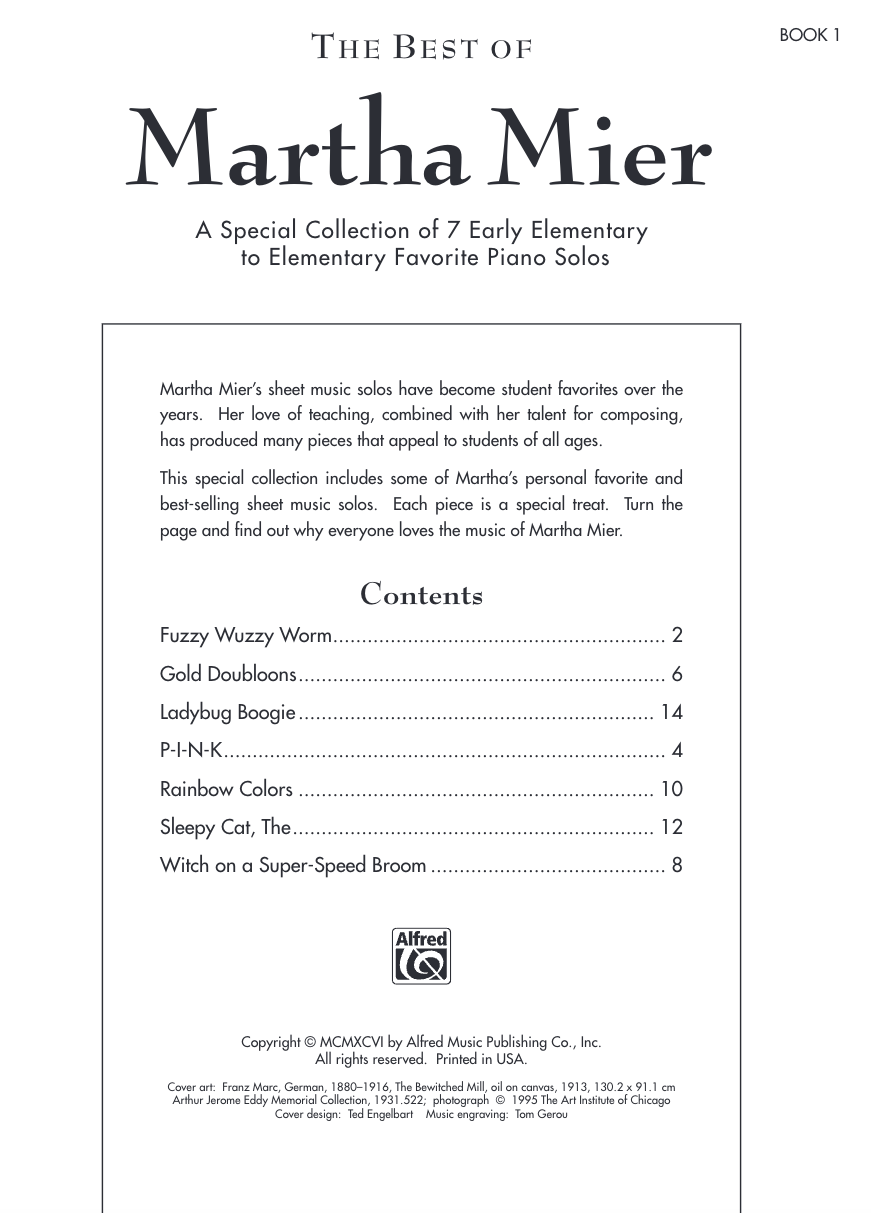 The Best Of Martha Mier - Piano Book 1 (Early Elementary- Elementary)