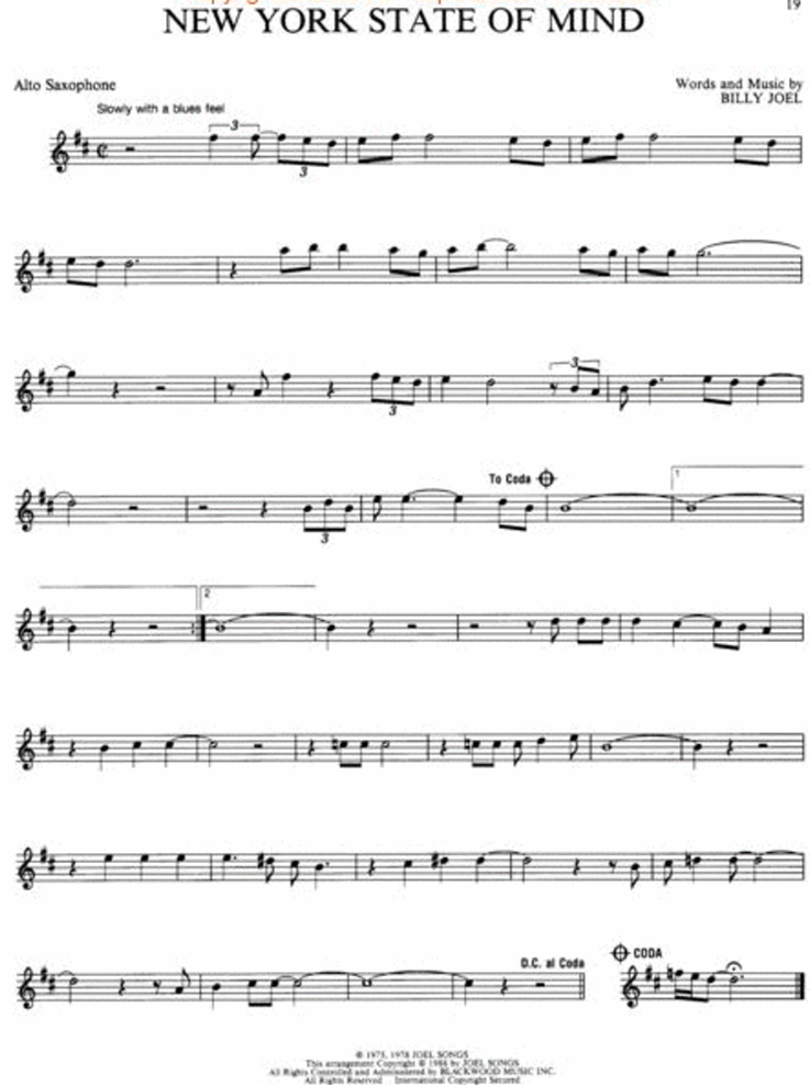 Billy Joels Biggest Hits - Alto Saxophone Book (14 Hit Songs)