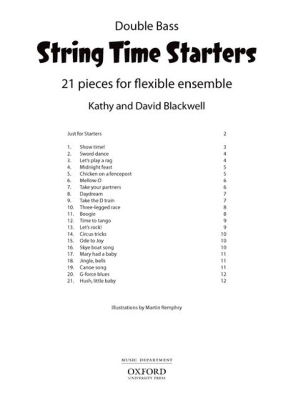 String Time Starters Double Bass Book - Ensemble Series Strings