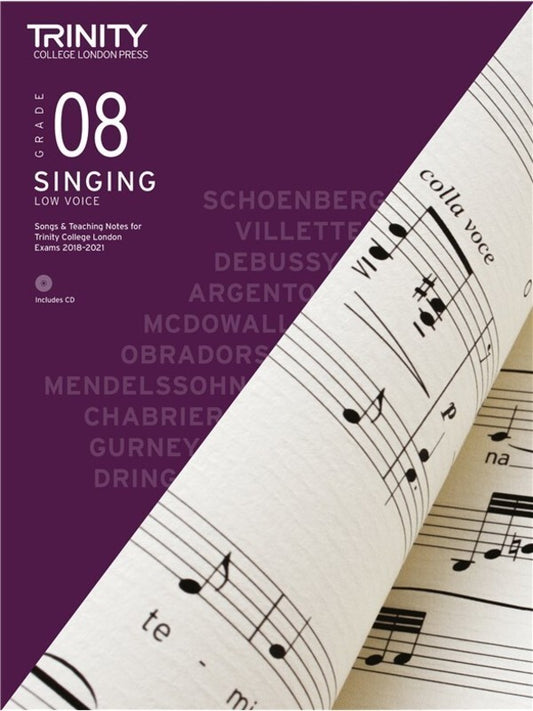 Trinity Singing Grade 8 2018 Low Voice Bk/Cd